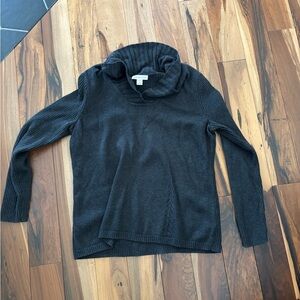 Coldwater Creek Charcoal Cowl Neck Sweater